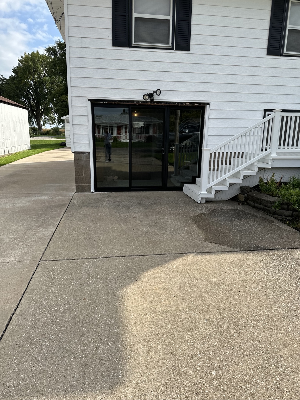 Black sliding patio door