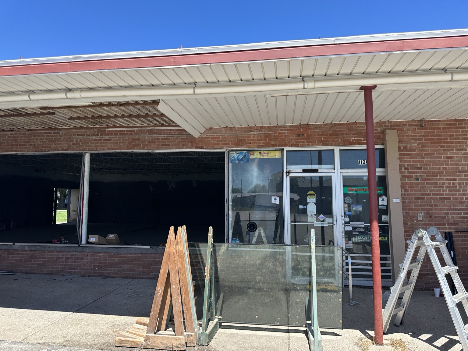 Storefront reglazing - before