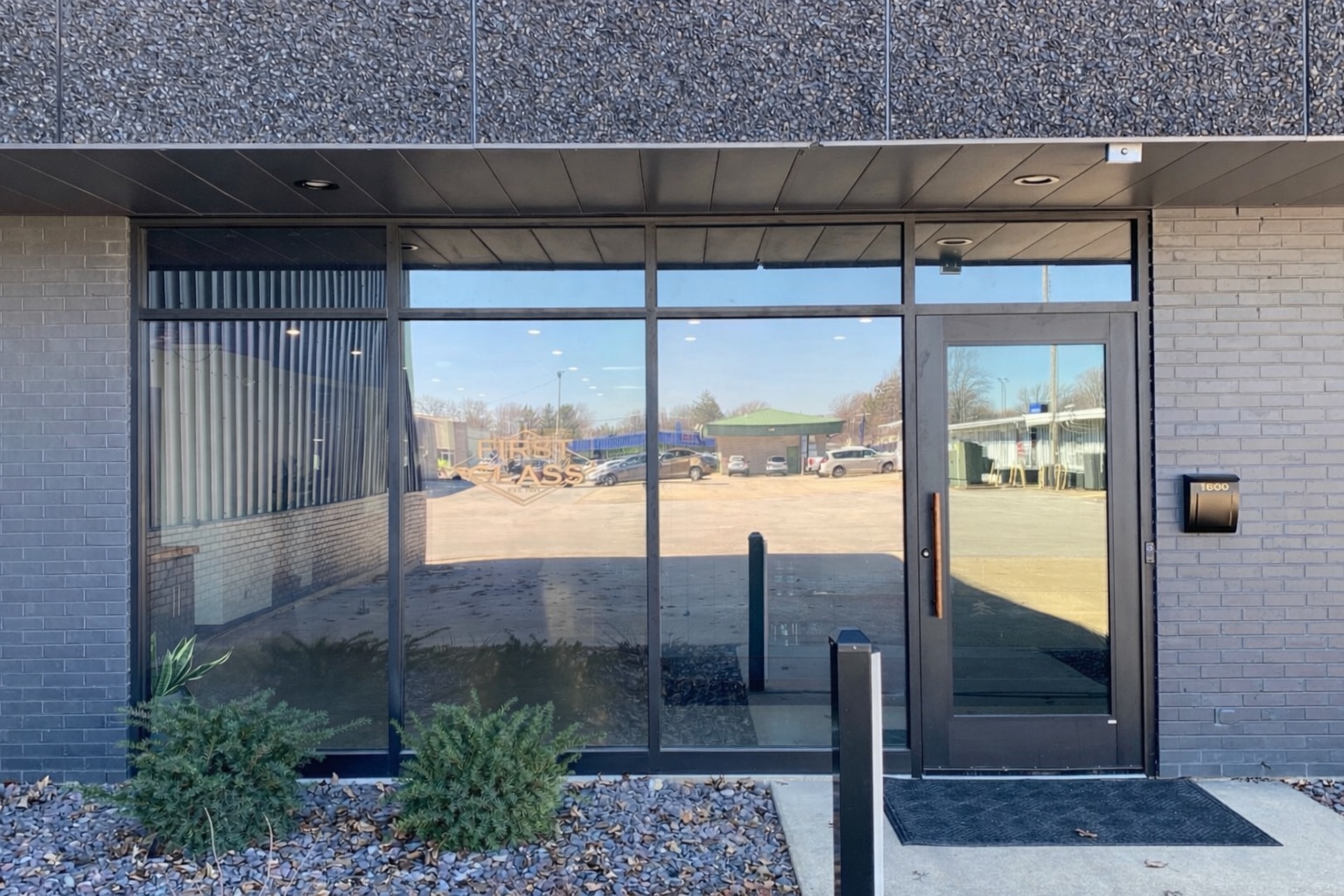 First Glass shop entrance at 1600 N. Henderson Street